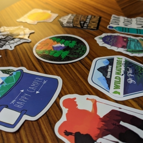 HIKING trail adventure inspired outdoor stickers set of 10 pcs New H009 - Picture 4 of 5